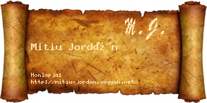 Mitiu Jordán névjegykártya